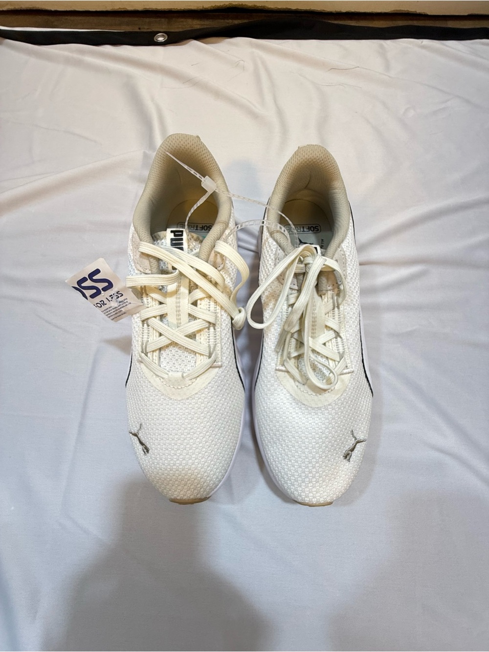 Puma Women's White Mesh Running Sneakers with Subtle Black Detail